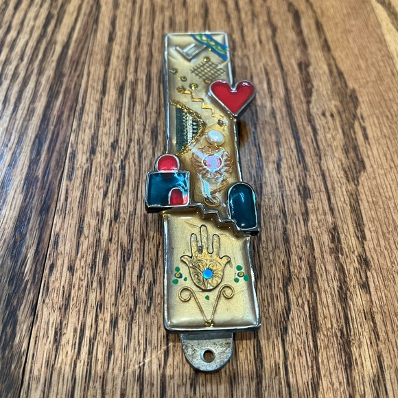 Yossi Steinberg Mezuzah. HANDMADE Judaica by Israeli Artist. Resin And Metal. - Picture 8 of 13